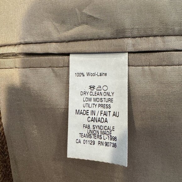 Ralph Lauren LRL Tan Rust 100% Wool Blazer Sport Coat Mens Size 42XL Herringbone - Picture 8 of 9